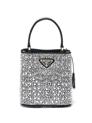 Prada small Panier crystal-embellished tote bag