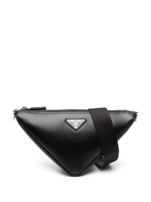 Prada Triangle logo plaque crossbody bag