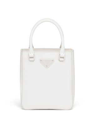 Prada small triangle plaque tote