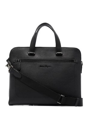 Ferragamo logo-plaque leather briefcase