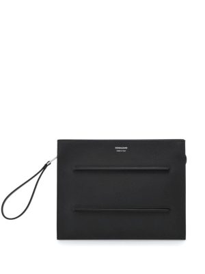 Ferragamo logo-print leather document holder