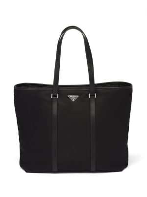 Prada logo-plaque tote bag