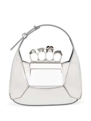 Alexander McQueen metallic Jewelled Hobo mini bag