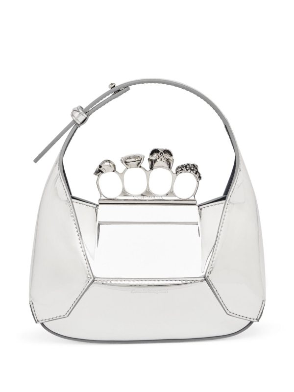 Alexander McQueen metallic Jewelled Hobo mini bag