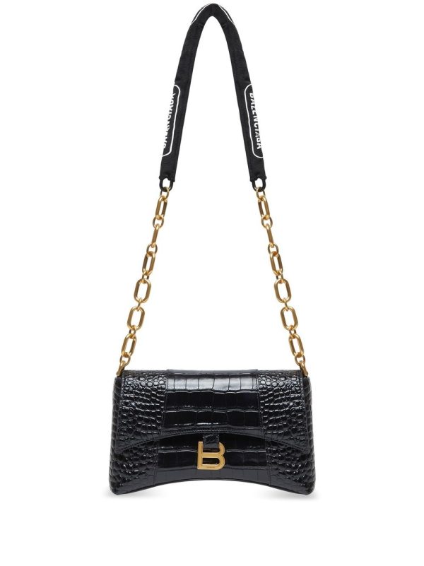 Balenciaga Downtown XS crocodile-embossed shoulder bag