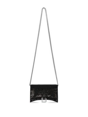 Balenciaga Hourglass sequin-detail chain wallet