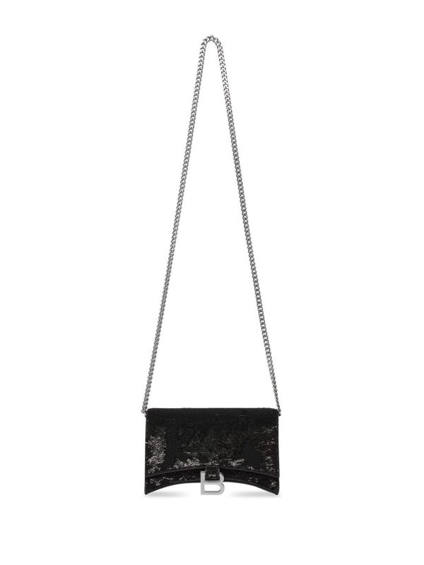 Balenciaga Hourglass sequin-detail chain wallet
