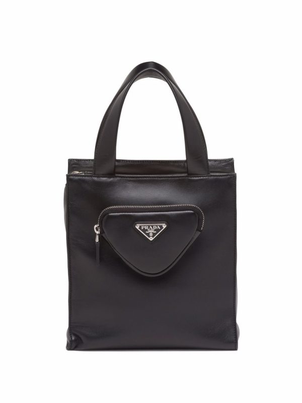 Prada triangle logo tote bag