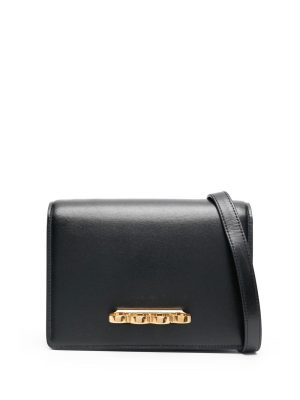 Alexander McQueen logo-stamp leather crossbody bag
