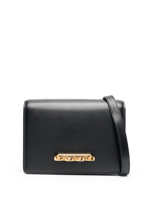 Alexander McQueen logo-stamp leather crossbody bag