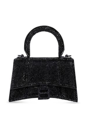 Balenciaga XS Hourglass crystal-embellished tote bag