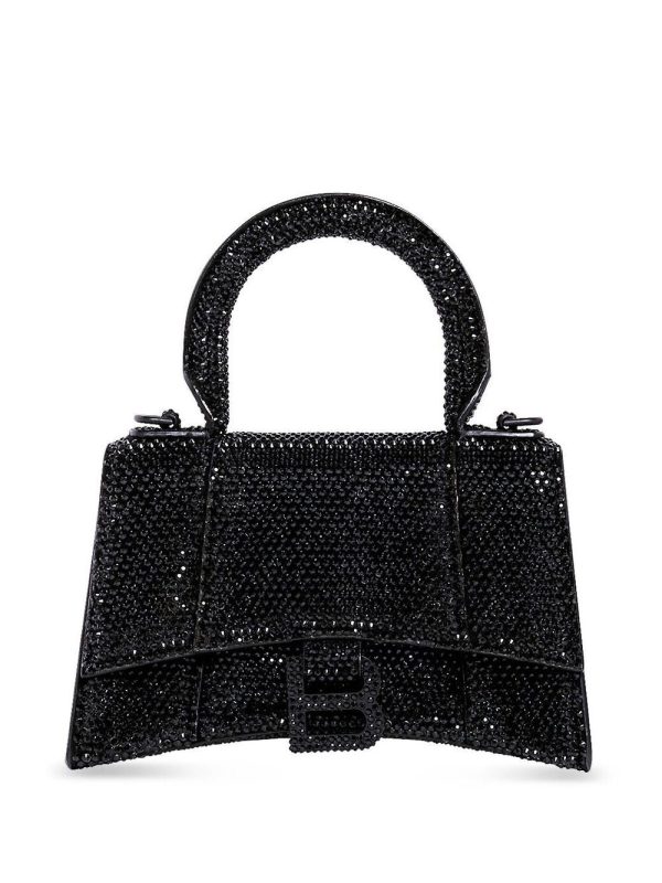 Balenciaga XS Hourglass crystal-embellished tote bag