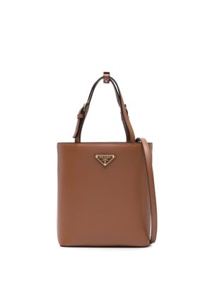 Prada triangle logo-appliqué tote bag