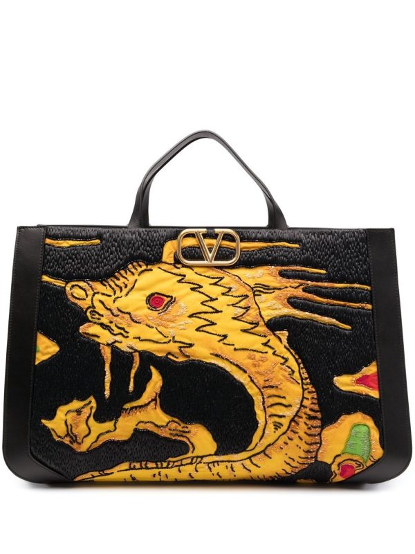 Valentino Garavani Drago Re-Edition VLogo embroidered tote bag
