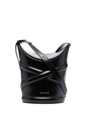 Alexander McQueen embossed-logo bucket bag