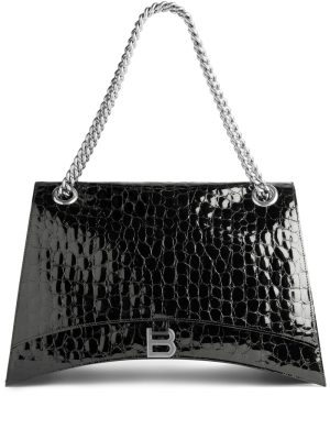 Balenciaga large Crush crocodile-effect shoulder bag