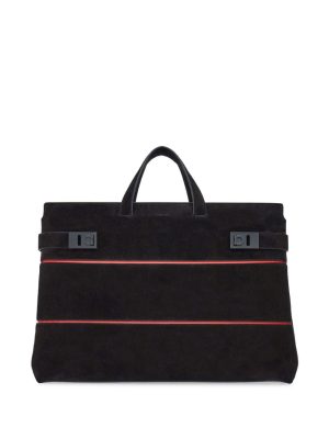 Ferragamo Gancini-plaque suede tote bag