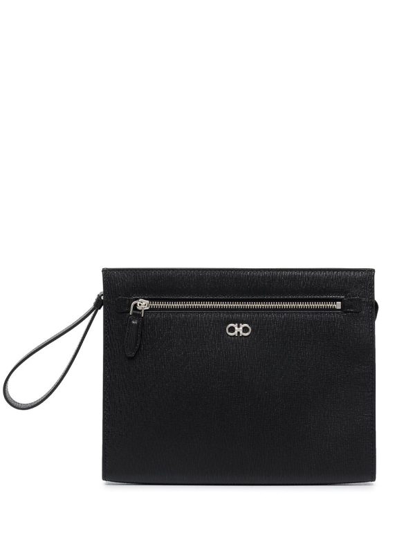 Ferragamo Gancini logo-embellished pouch
