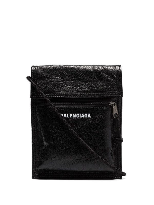 Balenciaga Explorer Arena cracked leather messenger bag