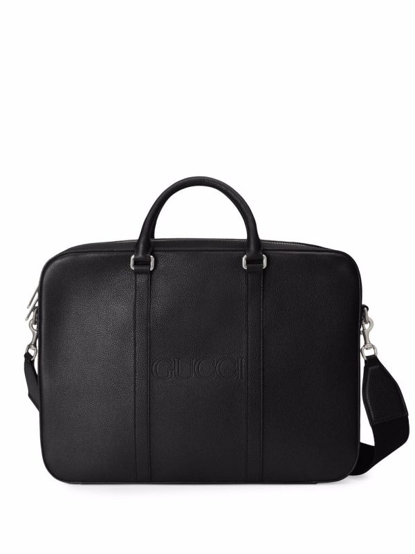 Gucci debossed-logo briefcase