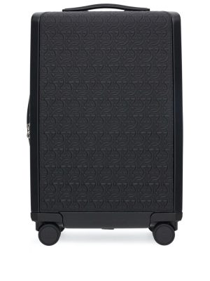 Ferragamo Gancio embossed pattern leather luggage