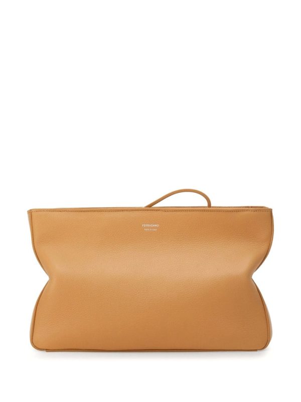 Ferragamo logo-debossed clutch bag
