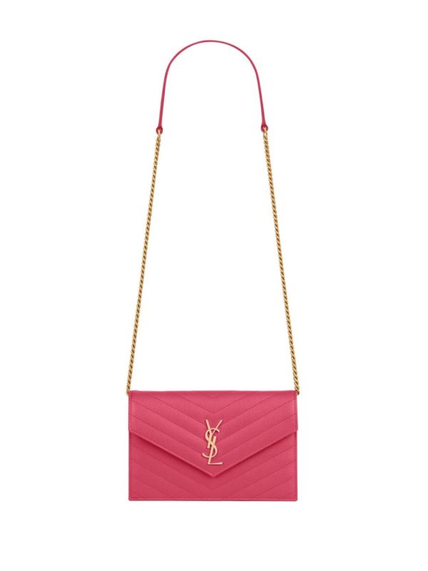 Saint Laurent Cassandre Envelope leather chain wallet