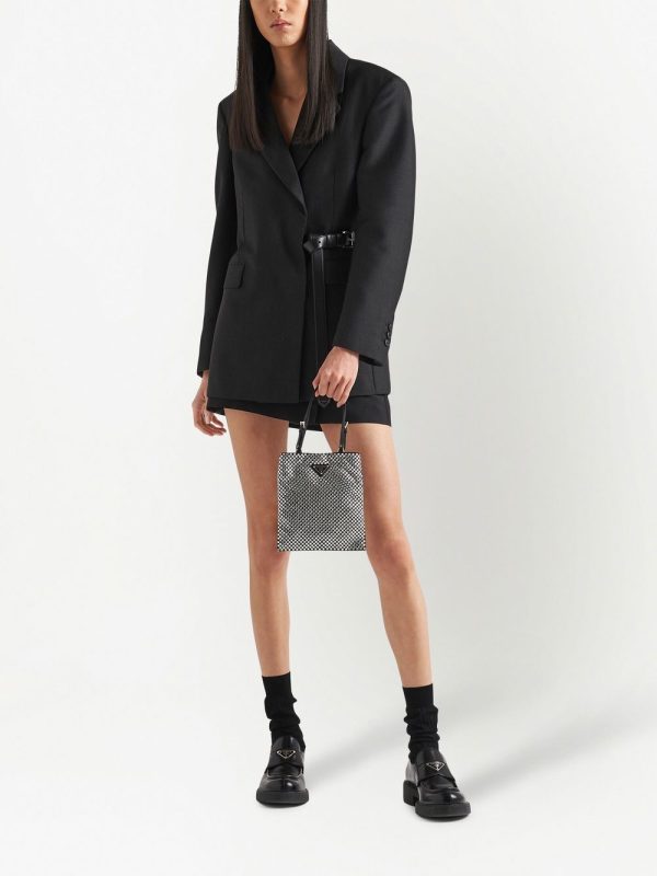 Prada crystal-embellished satin tote bag - Image 2