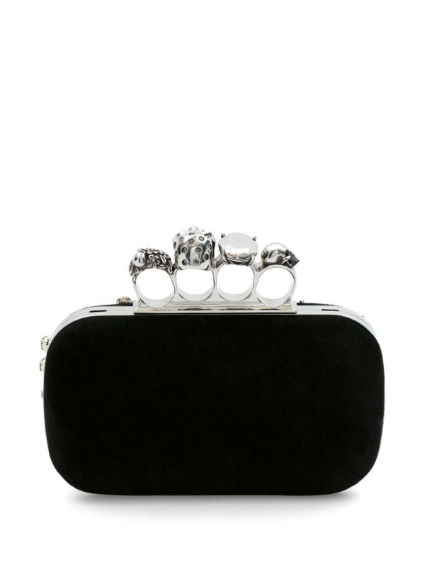Alexander McQueen Skull Four Ring crystal-embellished clutch bag - Image 2