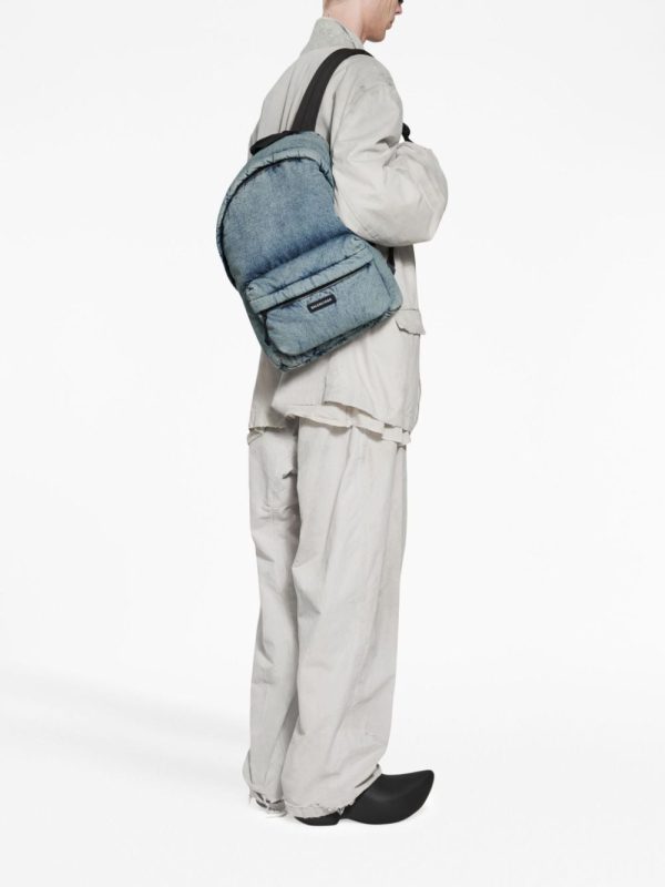 Balenciaga washed denim backpack - Image 2