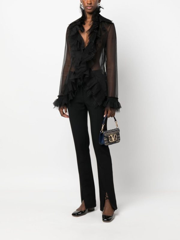 Valentino Garavani Locò tweed leather tote bag - Image 2