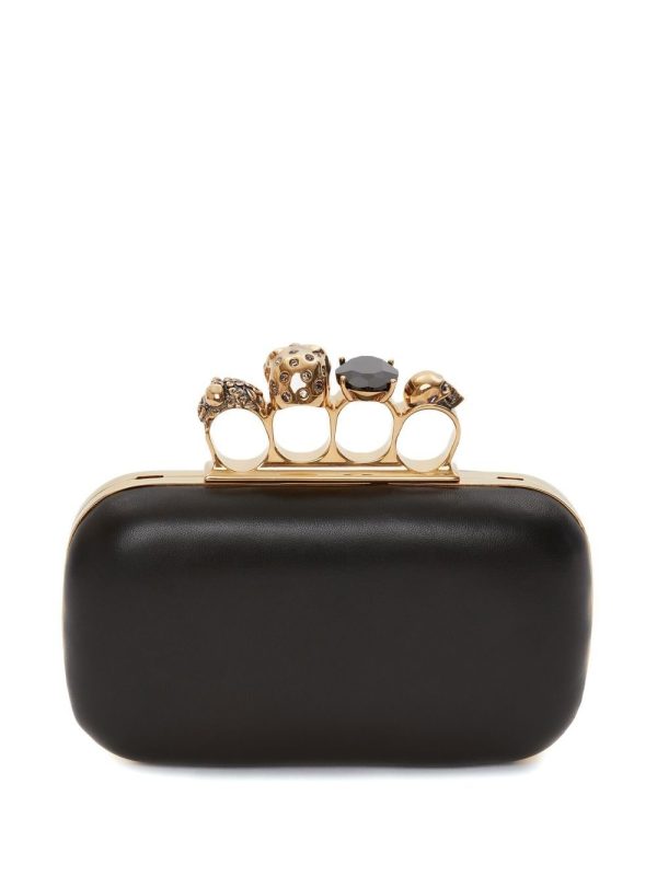 Alexander McQueen leather Skull Four-Ring clutch bag - Image 2