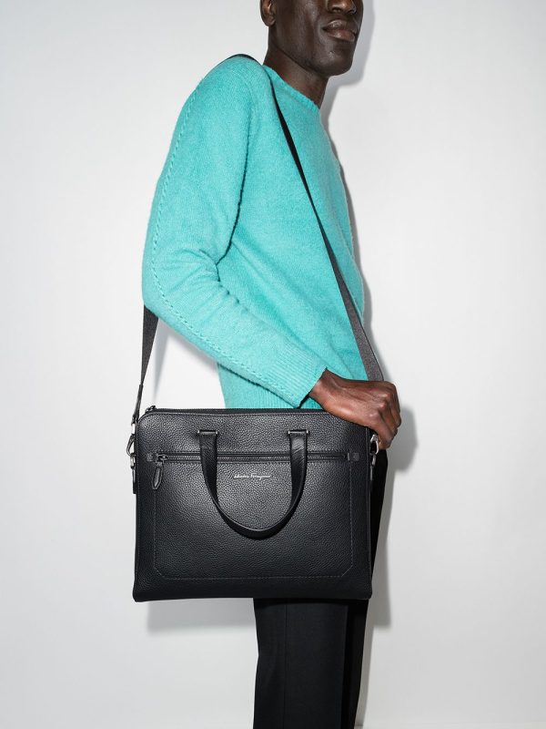 Ferragamo logo-plaque leather briefcase - Image 2