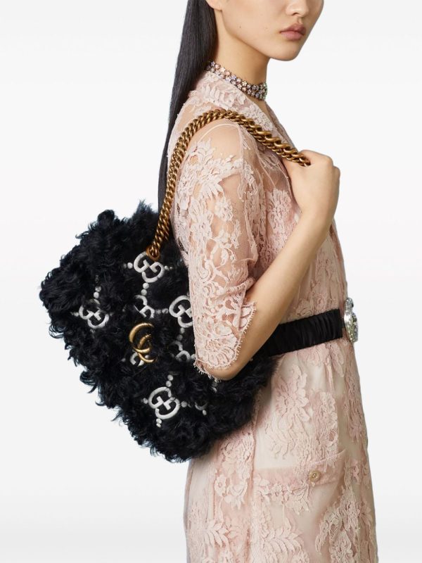 Gucci small GG Marmont cotton shoulder bag - Image 2