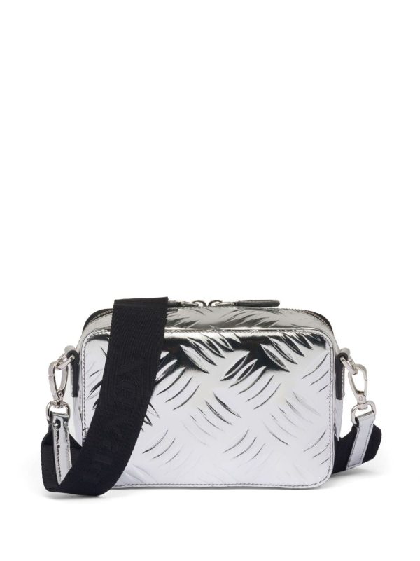 Prada Brique debossed metallic leather bag - Image 2