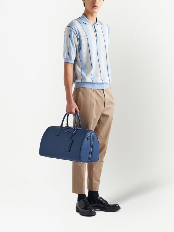 Prada leather logo-patch travel bag - Image 2