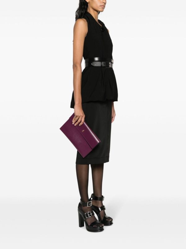 Alexander McQueen skull-embellished evelope clutch bag - Image 2
