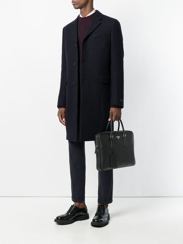 Prada triangle-logo leather briefcase - Image 2