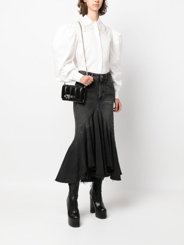 Alexander McQueen skull ring-hardware clutch bag - Image 2