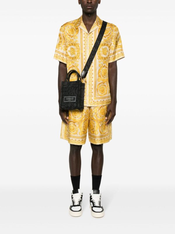 Versace mini logo-embroidered jacquard tote bag - Image 2