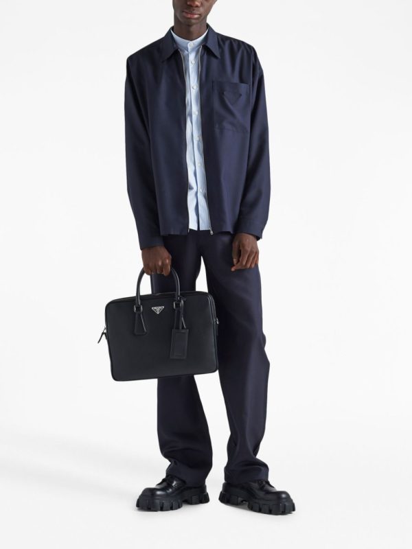 Prada triangle-logo Saffiano leather briefcase - Image 2