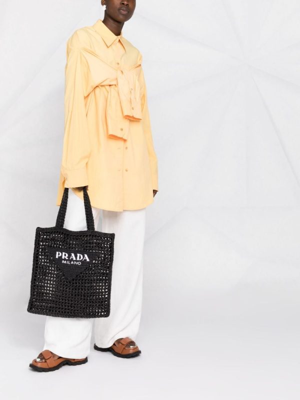Prada interwoven-design logo-print shoulder bag - Image 2