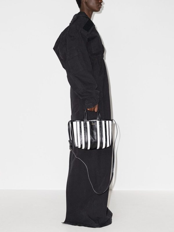 Balenciaga small Barbes East-West striped shopper tote - Image 2