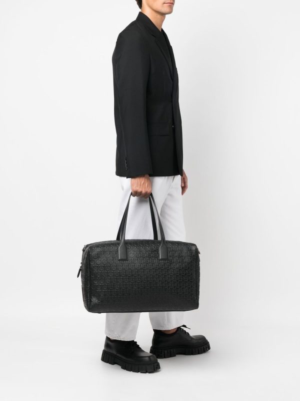 Ferragamo Gancini-embossed leather holdall - Image 2