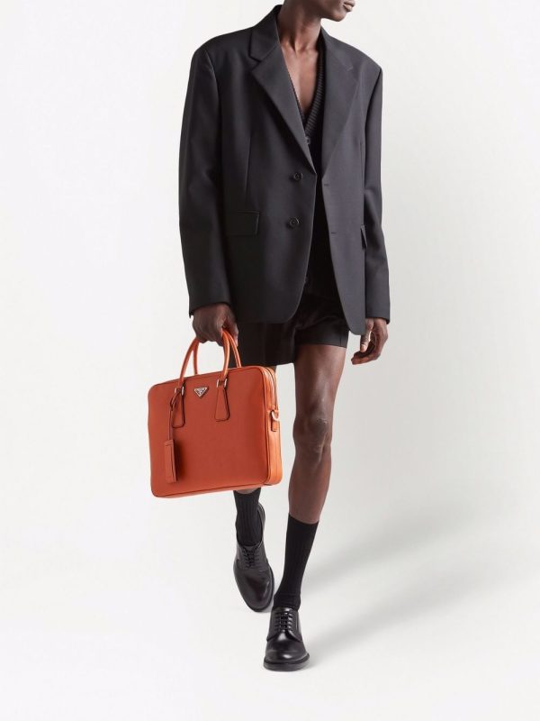 Prada triangle-logo Saffiano leather briefcase - Image 2