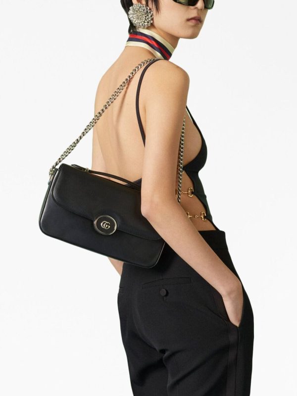 Gucci foldover-top leather shoulder bag - Image 2