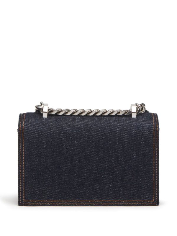 Alexander McQueen Mini Jewelled denim satchel bag - Image 2
