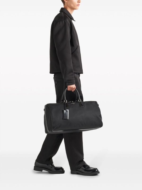 Prada logo-plaque panelled duffel bag - Image 2