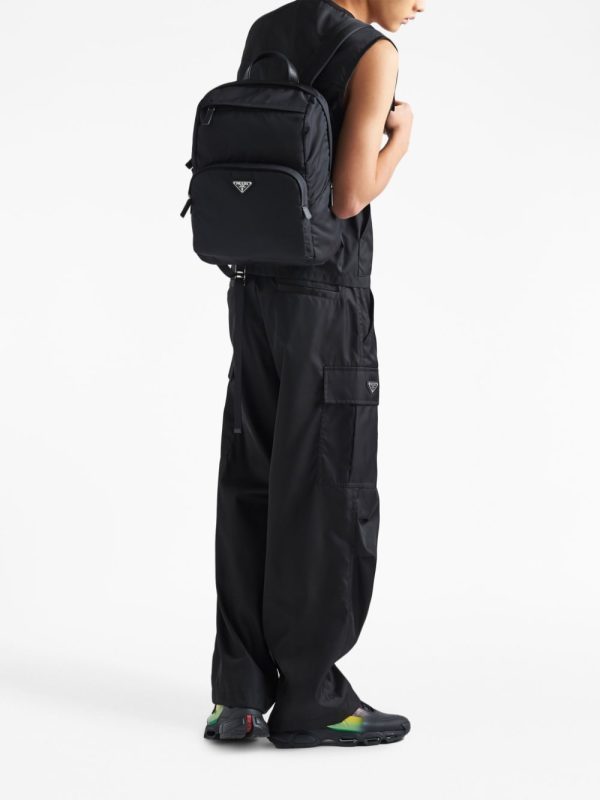 Prada triangle-logo zipped backpack - Image 2
