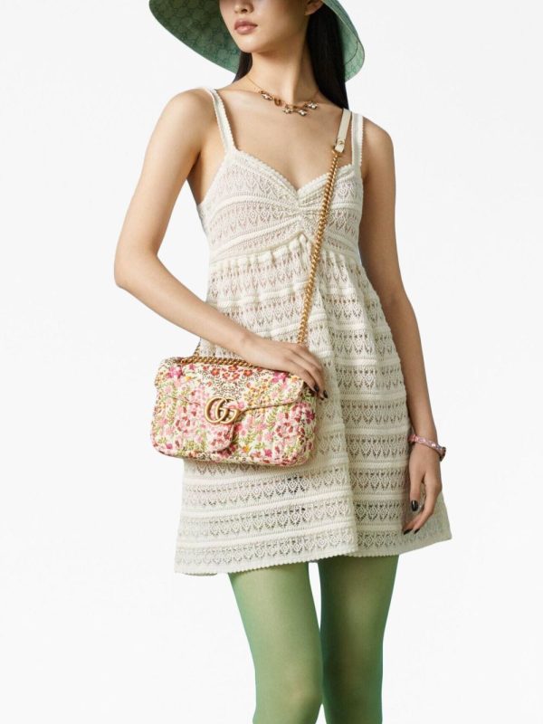 Gucci small GG Marmont floral shoulder bag - Image 2